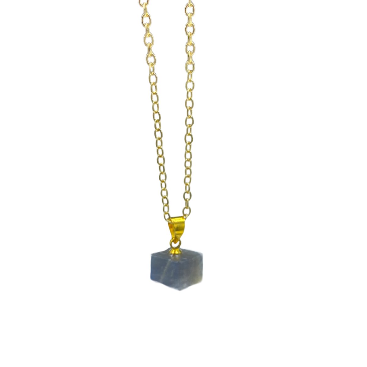 Labradorite 3d Square Necklace- Protection