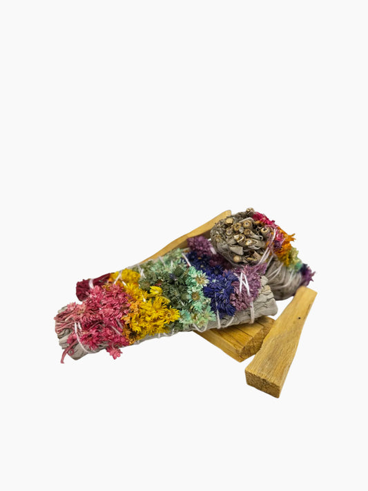 7 Chakra Dandelion Sage & Palo Santo Bundle ~ Energy Clearing & Peace