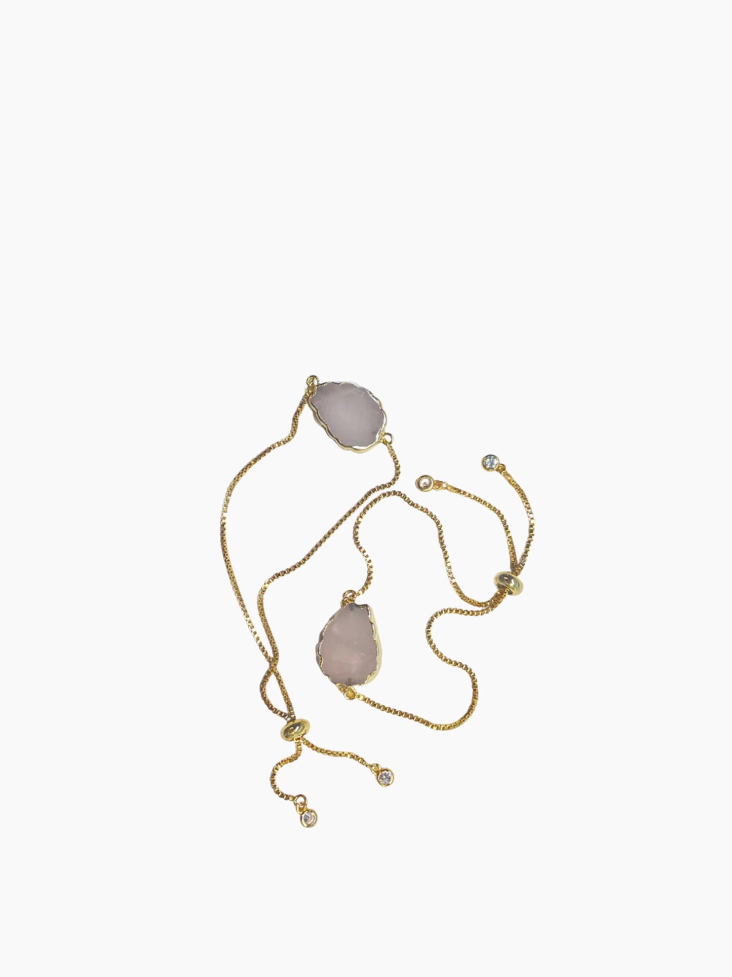 Gold Rose Quartz Adjustable Bracelet ~ Love•Self Love•Healing
