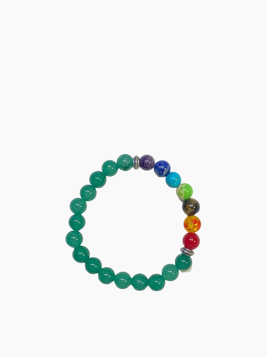 Green Aventurine 7 Chakra Healing Bracelet ~ Wealth•Healing•Alignment