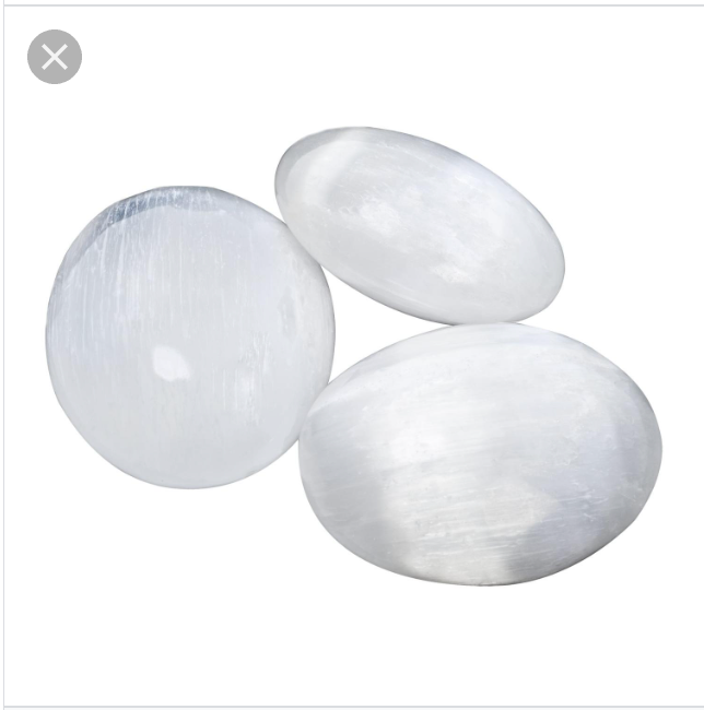 Selenite Palm Stone