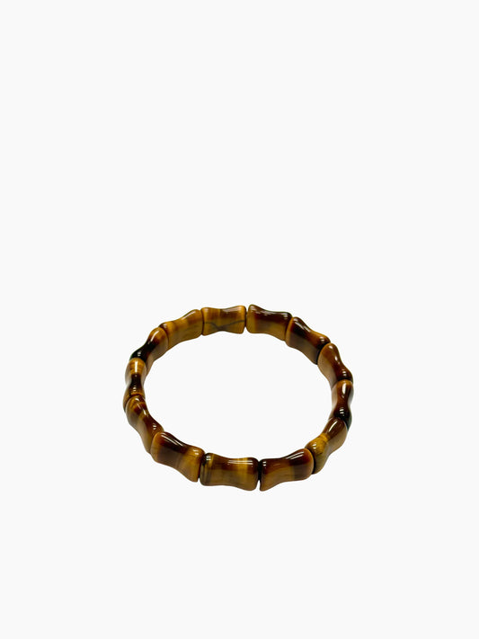 Tiger's Eye Bamboo Bangle- Good Luck • Prosperity