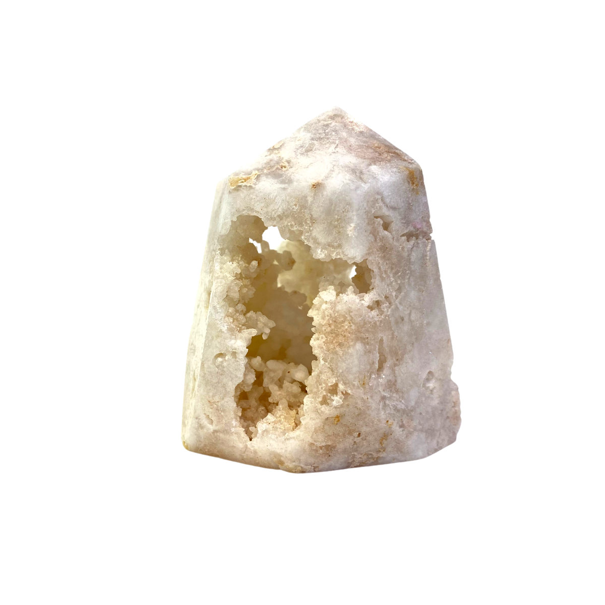 Angel Aura White Druzy Quartz Tower- Healing • Peace