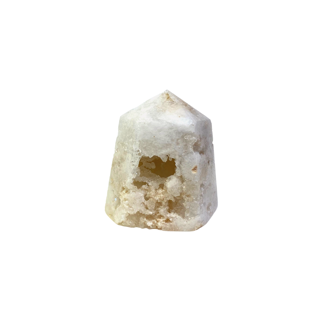 Angel Aura White Druzy Quartz Tower- Healing • Peace
