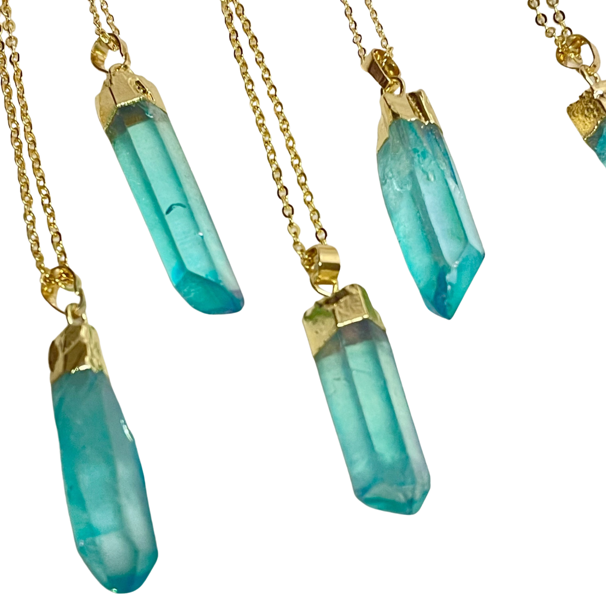 Aqua Aura Point Necklace- Third Eye & Crown Chakra Healing