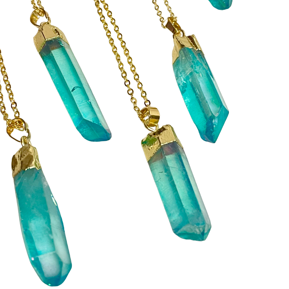 Aqua Aura Point Necklace- Third Eye & Crown Chakra Healing