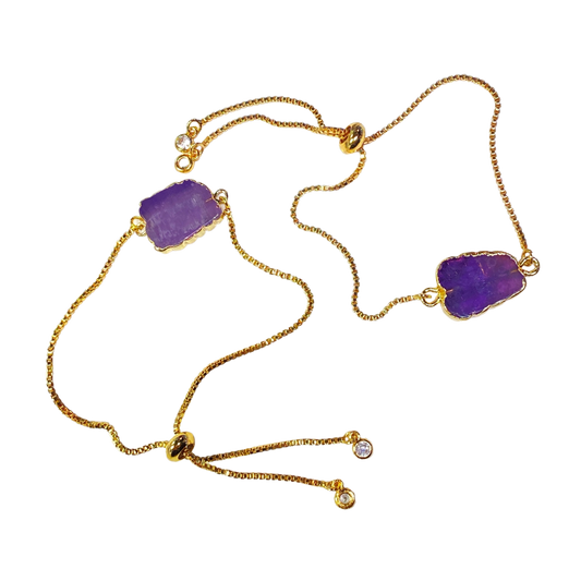 Amethyst Healing Stone Bracelet ~ Protection, Serenity, & Stress Relief