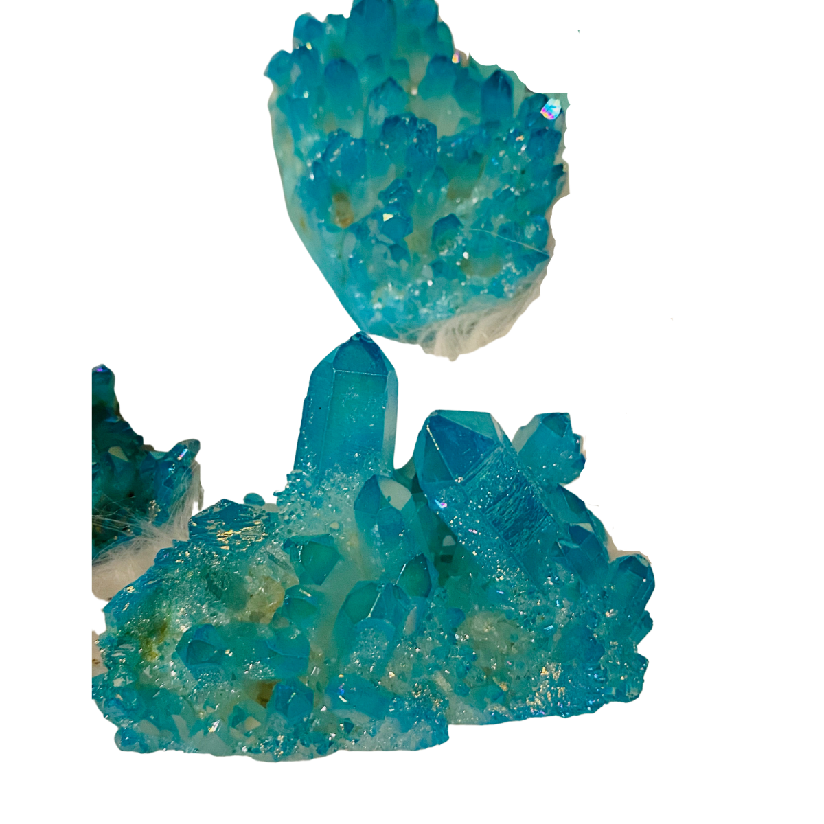 Aqua Aura Quartz Cluster- Third Eye & Crown Chakra Healing