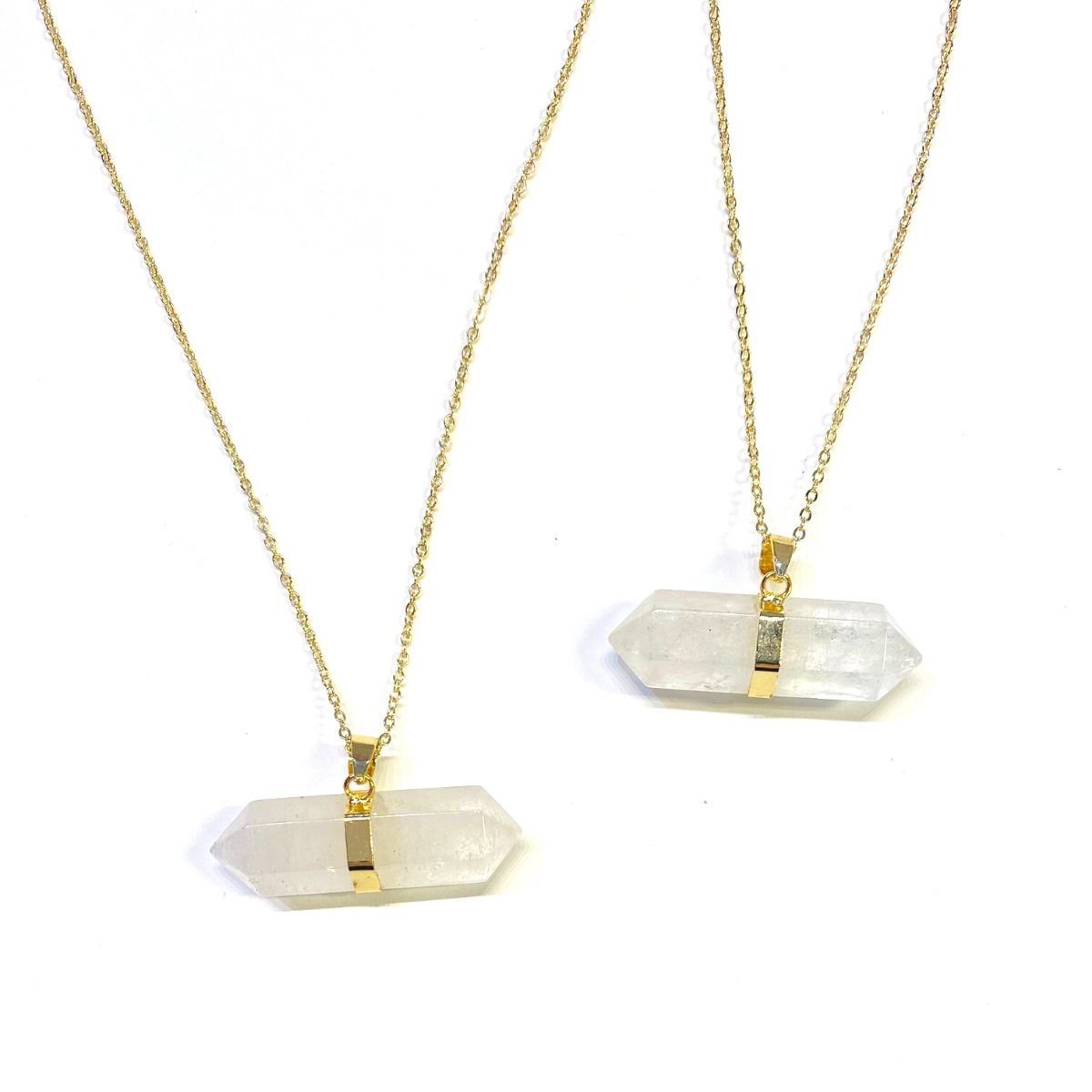 Horizontal Clear Quartz Necklace