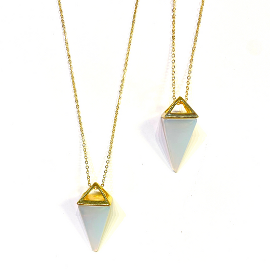 Pyramid Opalite Necklace- Courage• Power• Success
