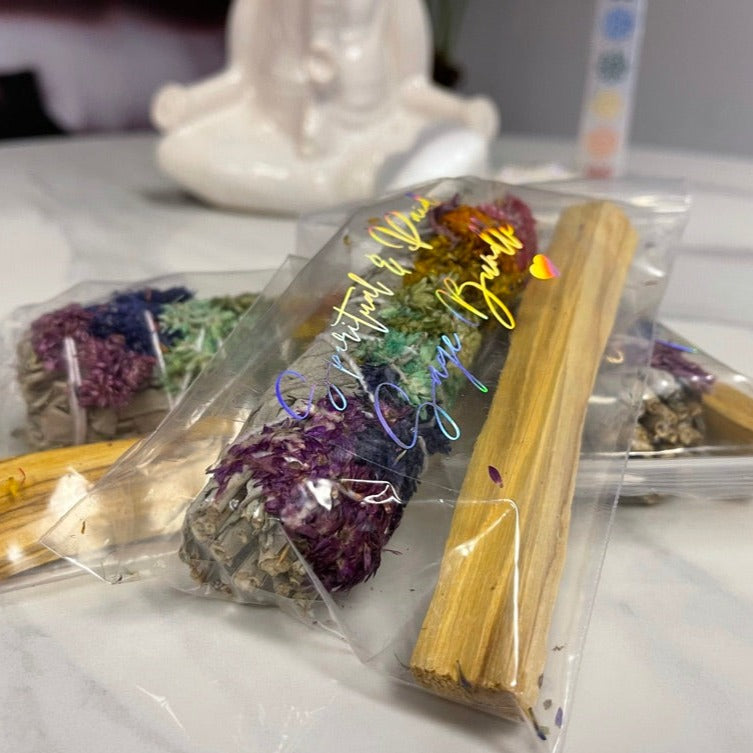 7 Chakra Dandelion Sage & Palo Santo Bundle ~ Energy Clearing & Peace