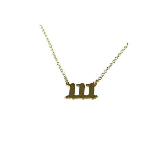 Gold angel number necklace 111
