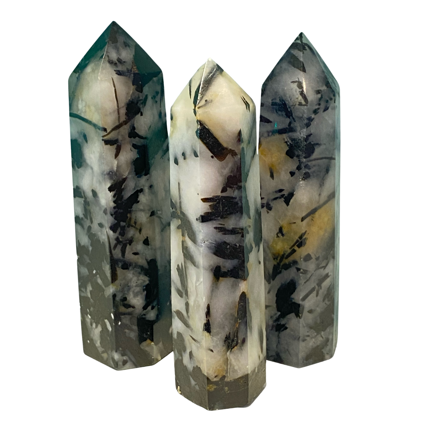 Black Rutilated Quartz Towers ~ Shadow Work • Spiritual Growth