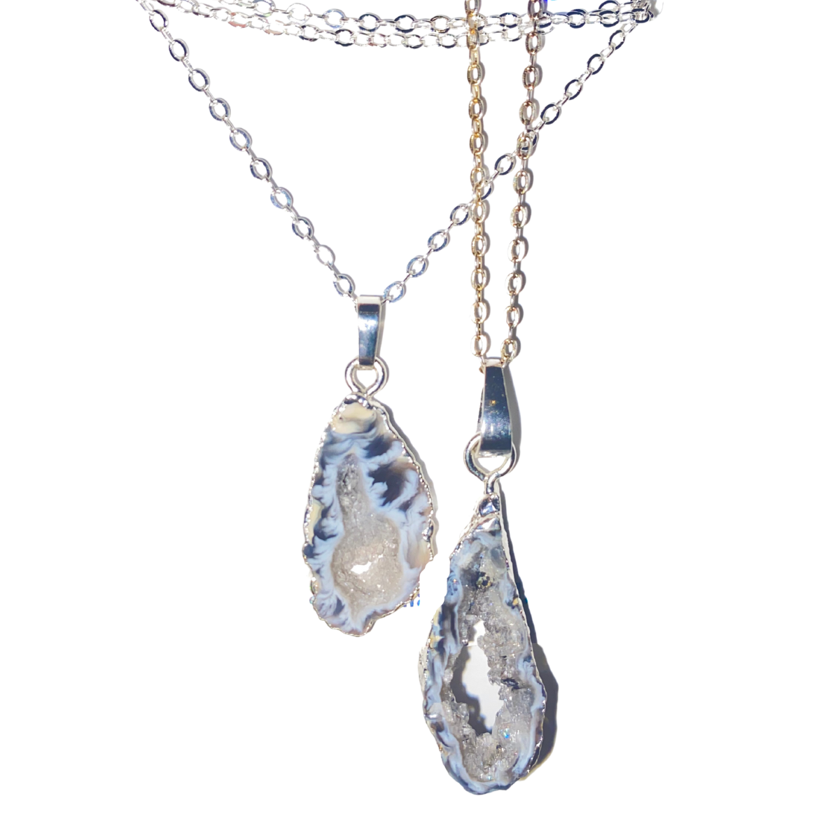 Agate Geode Slice Necklace ~ Bad Dreams & Healing