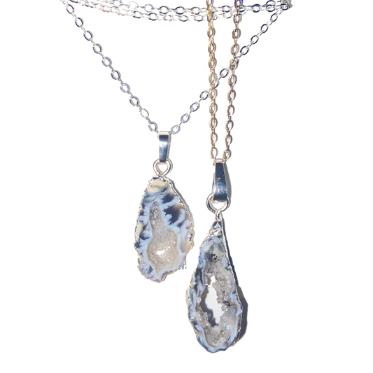 Agate Geode Slice Necklace ~ Bad Dreams & Healing