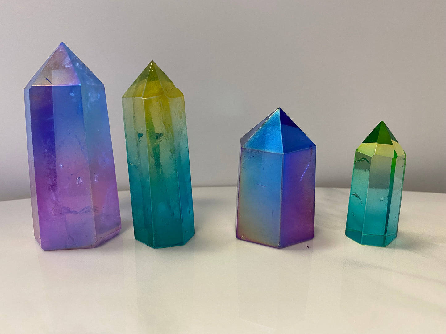 Rainbow Aura Quartz Tower