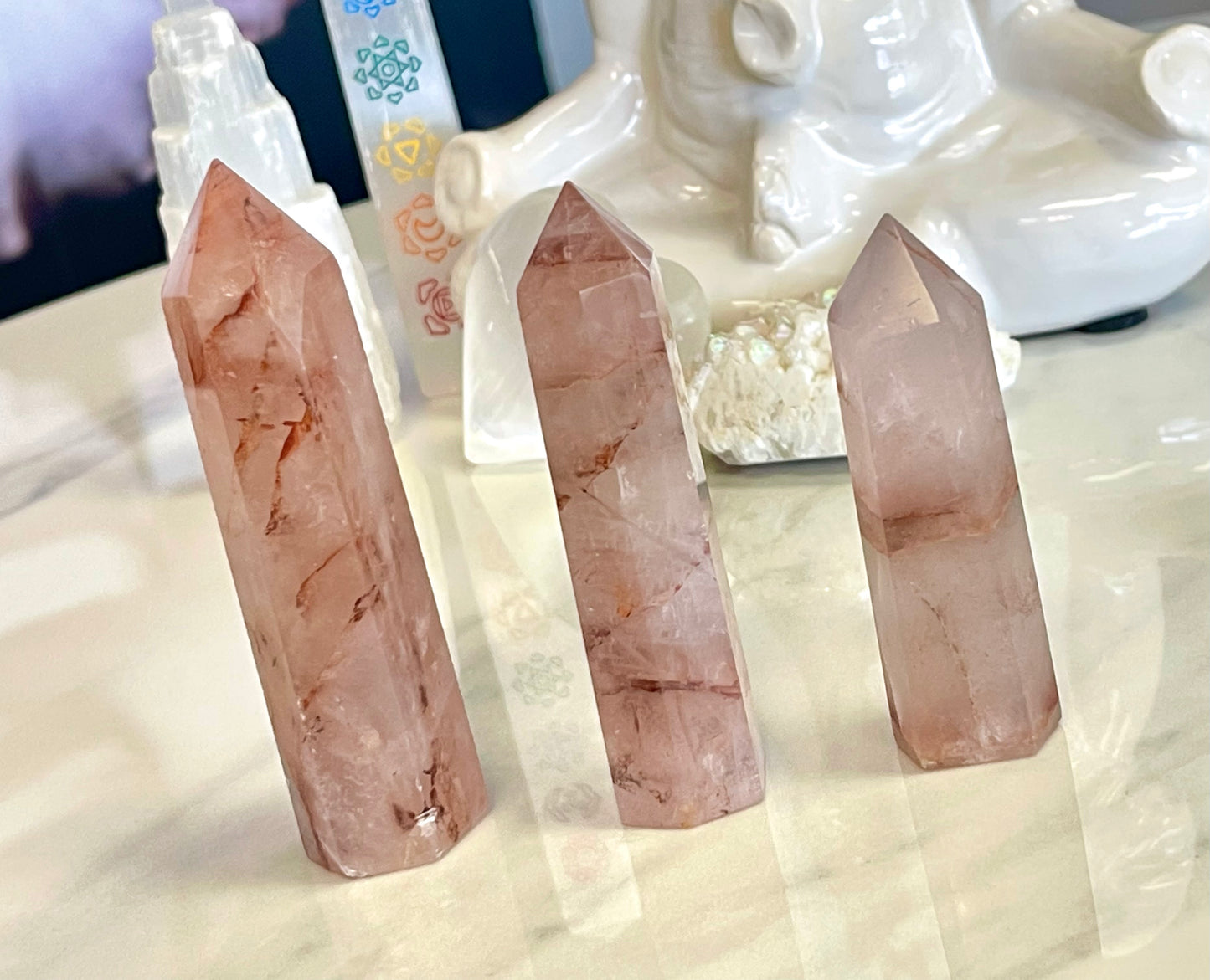 Strawberry Quartz Towers ~ Attract Romance & Love