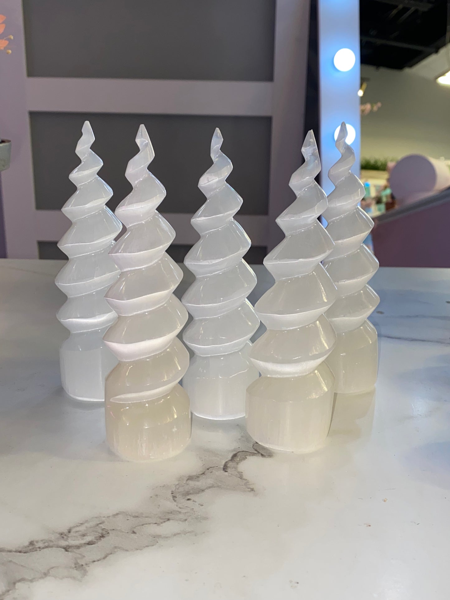 Selenite Unicorn Horn