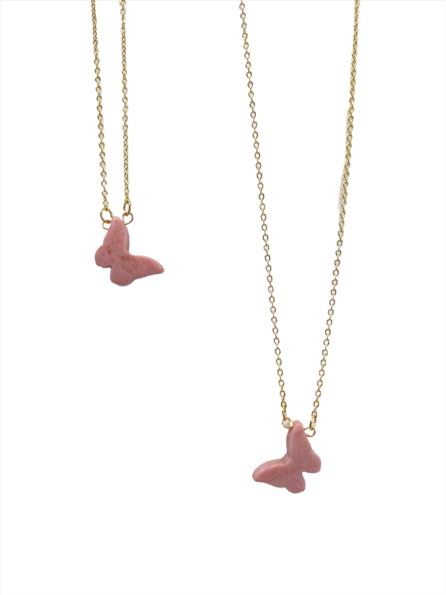 Dainty Rhodonite Butterfly Necklace