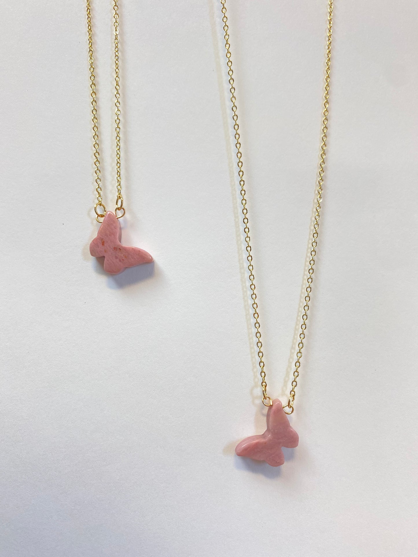 Dainty Rhodonite Butterfly Necklace