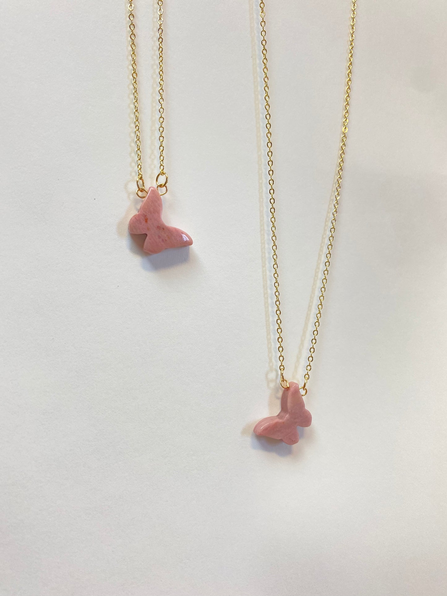 Dainty Rhodonite Butterfly Necklace