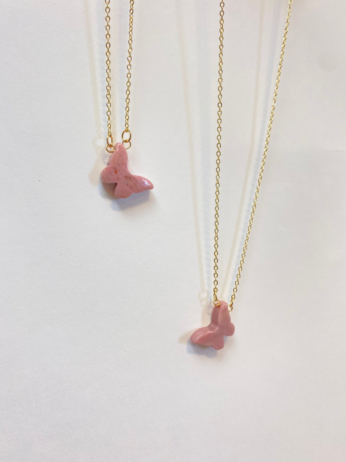 Dainty Rhodonite Butterfly Necklace