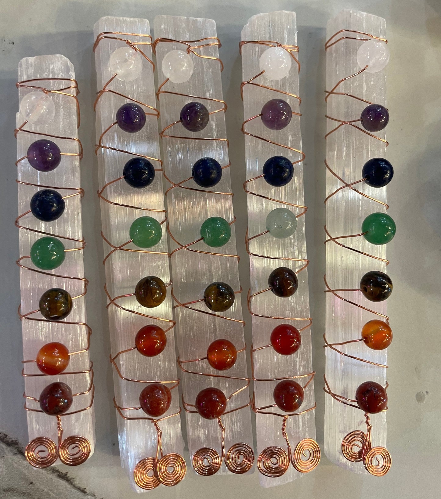 Selenite Chakra Wand