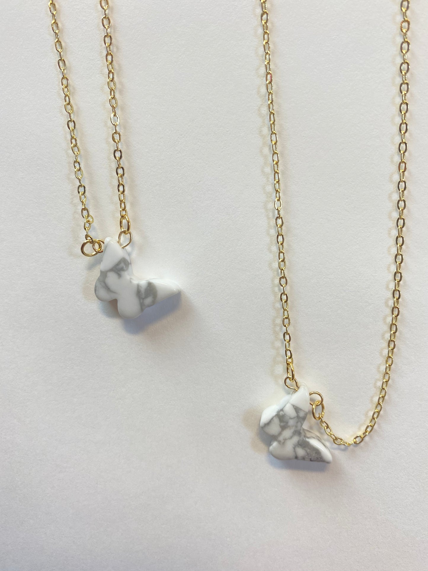 Dainty Howlite Butterfly Necklace