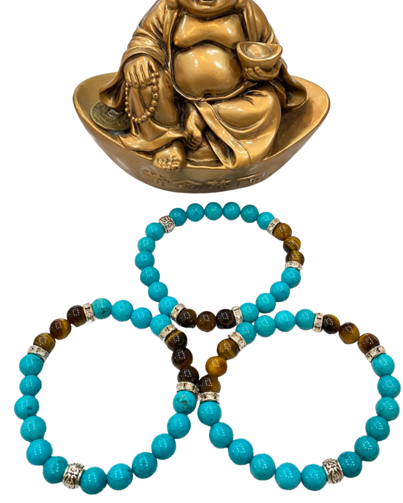 Turquoise and Tigers Eye Bracelet- Good luck, Manifestation, Insight