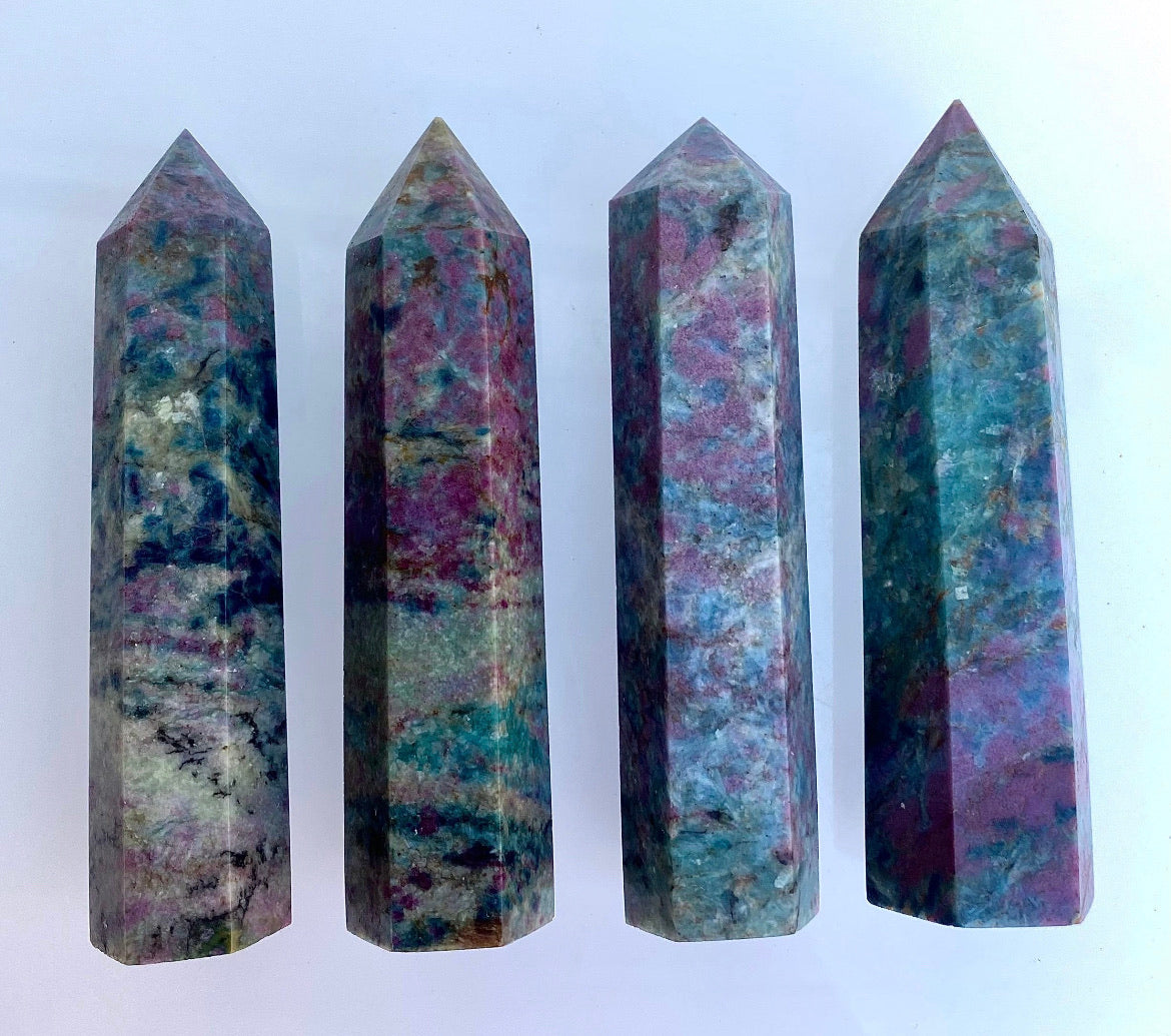 Ruby Fuchsite Towers- Stress Relief* Honesty* Courage