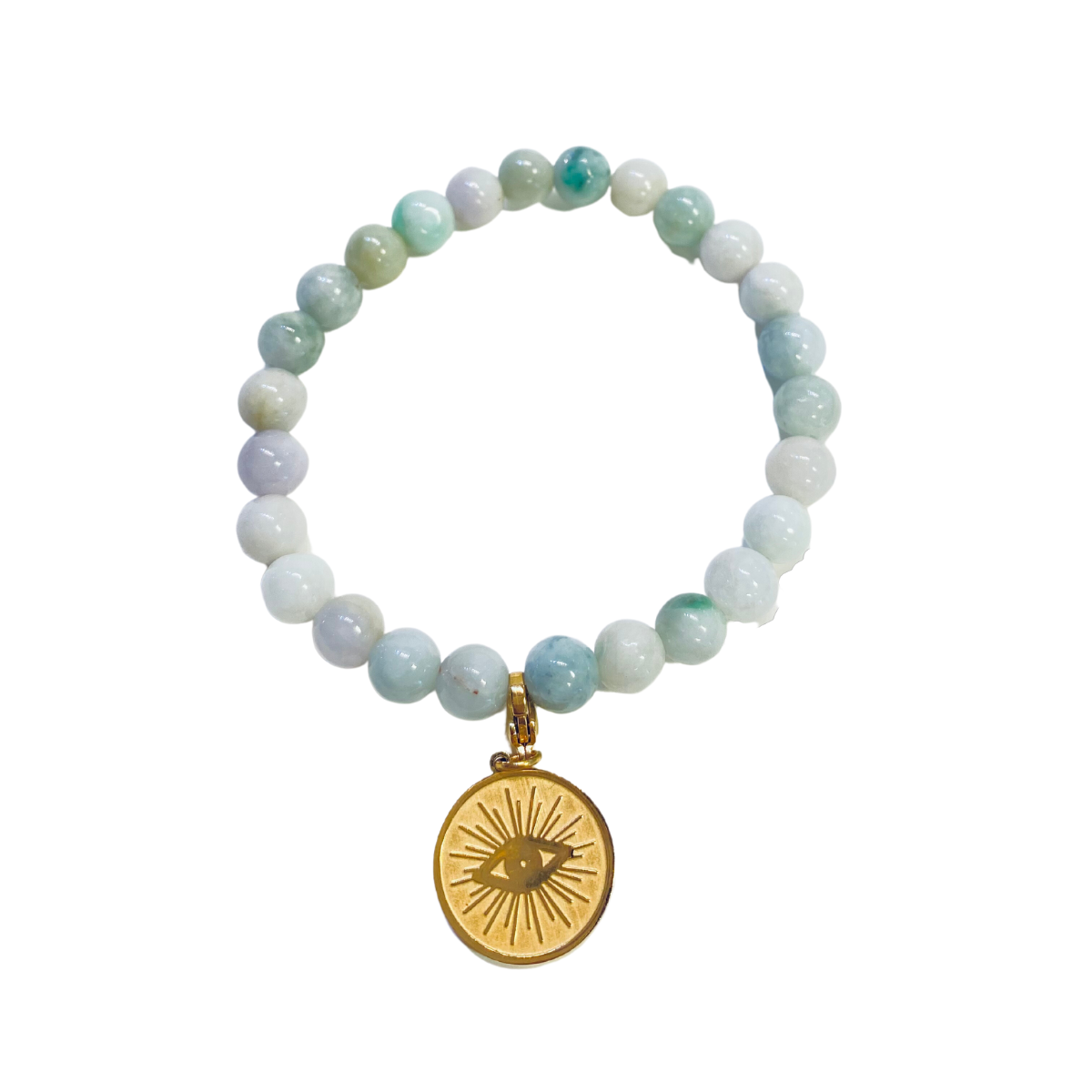 Jade Gold Evil Eye Charm Bracelet