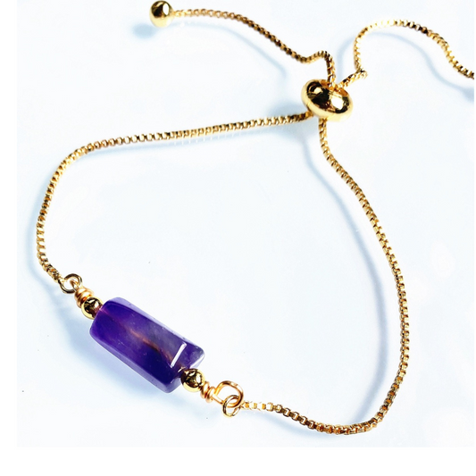 Dainty Amethyst Gold Bracelet