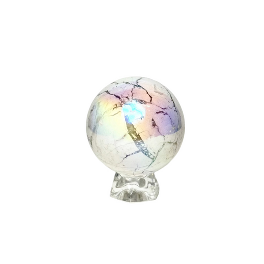 Aura Howlite Sphere~ Calming Vibes • Spiritual Connection • Radiant Energy