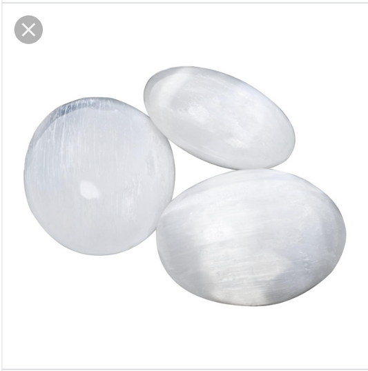 Selenite Palm Stone