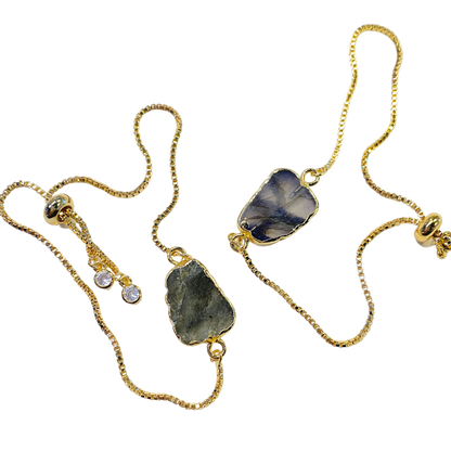 Labradorite Gold Healing Stone Bracelet ~ Protection, Dreams, & Intuition