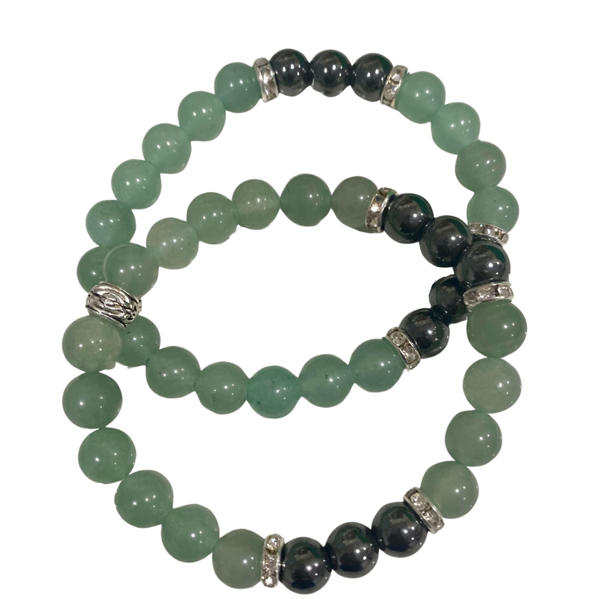 Green Aventurine + Hematite Bracelet- Block Negativity • Attracts Wealth