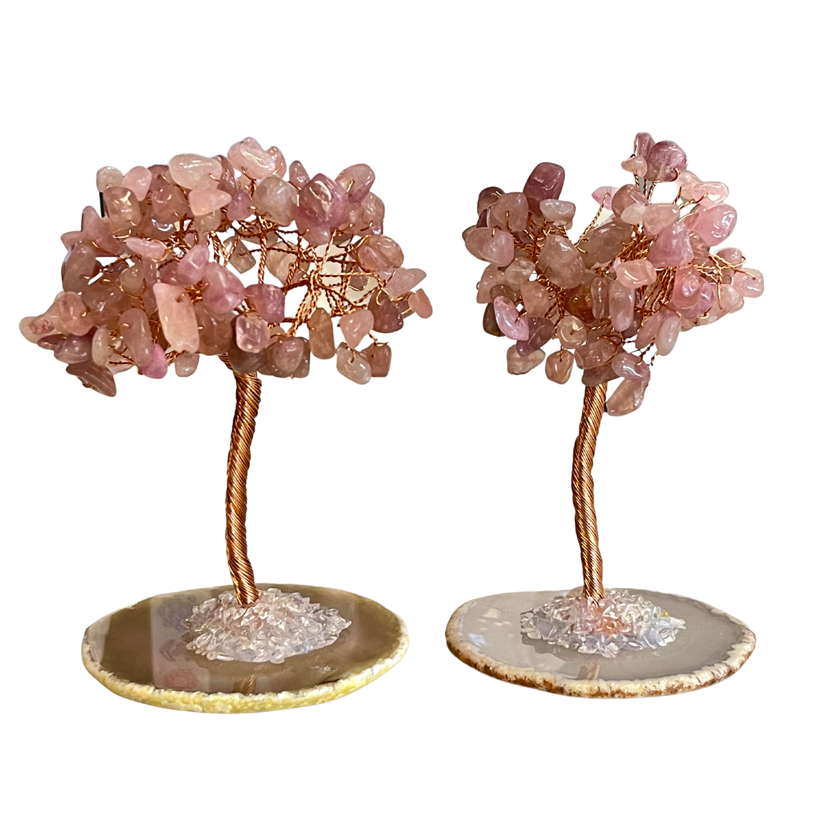 Rose Quartz Agate bottom Crystal Tree ~ Self Love • Romance