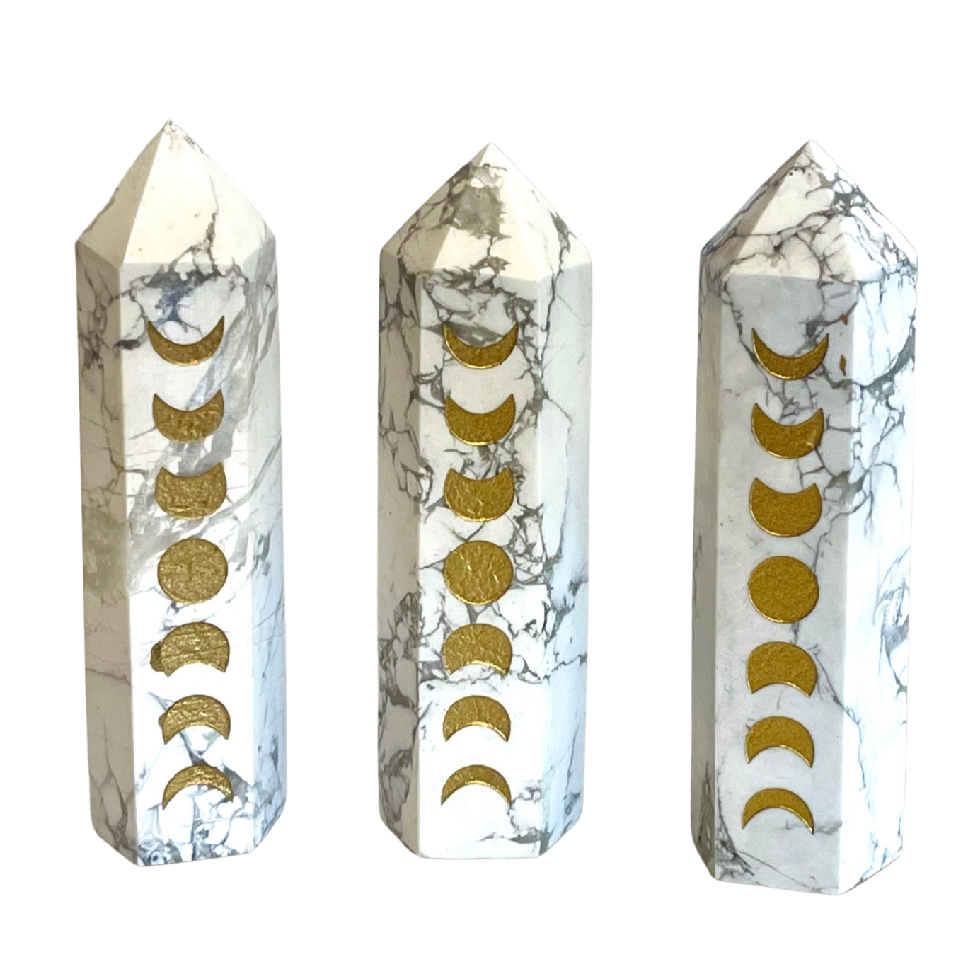 Moon Phases Howlite Towers ~ Patience & Courage