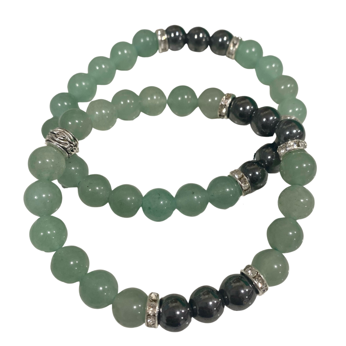 Green Aventurine + Hematite Bracelet- Block Negativity • Attracts Wealth