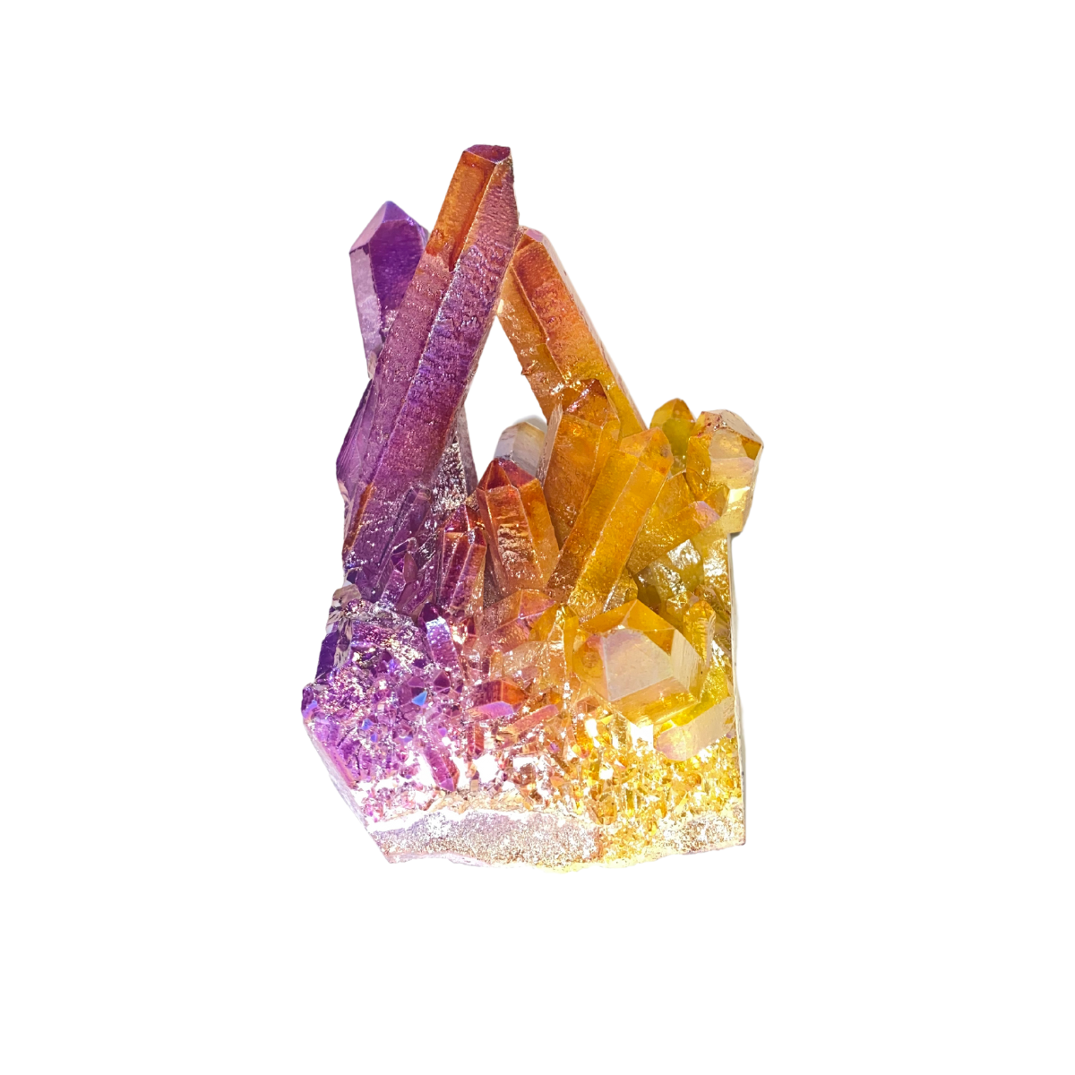 Rainbow Aura Quartz Cluster - Tranquility•Spiritual•Healing