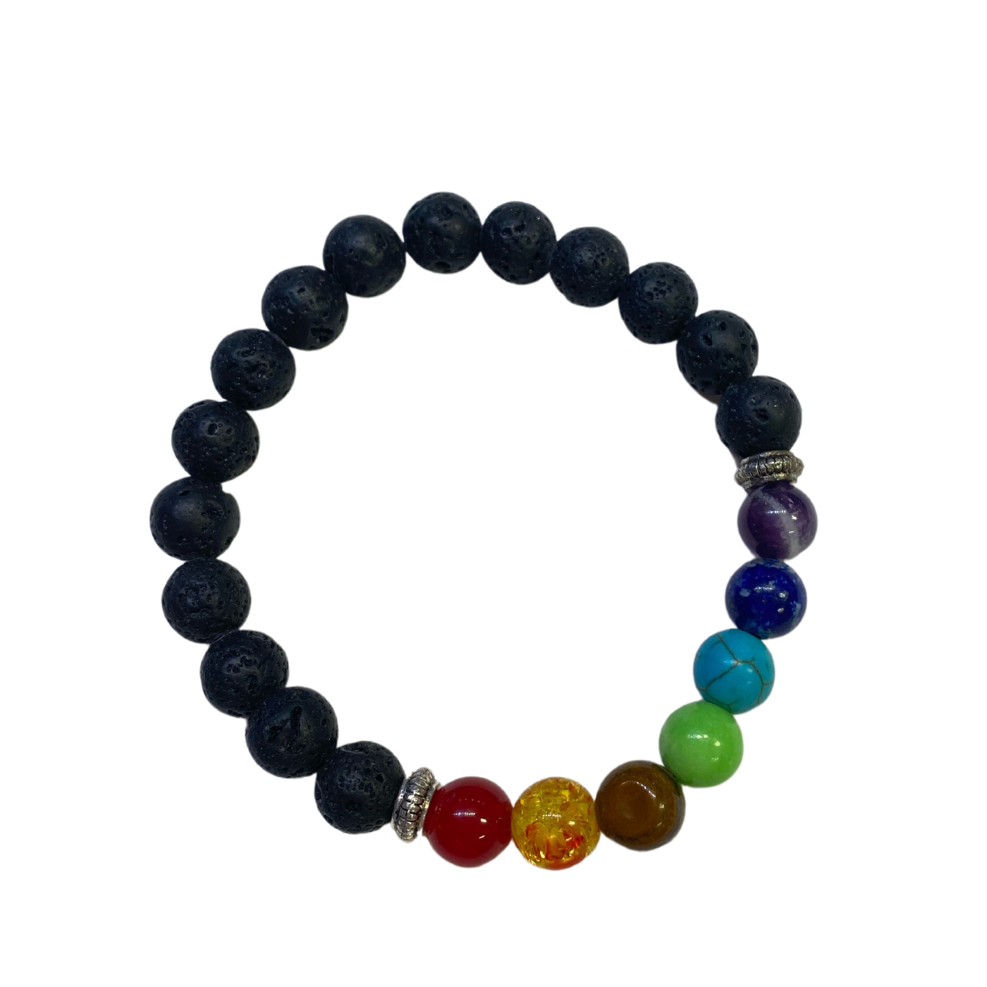 Lava Stone 7 Chakra Bracelet