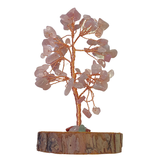 Wood Based ~ Rose Quartz Crystal Tree - Love • Romance