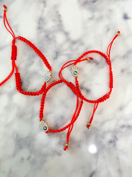 Red String Hamsa Evil Eye Bracelet ~ Protection
