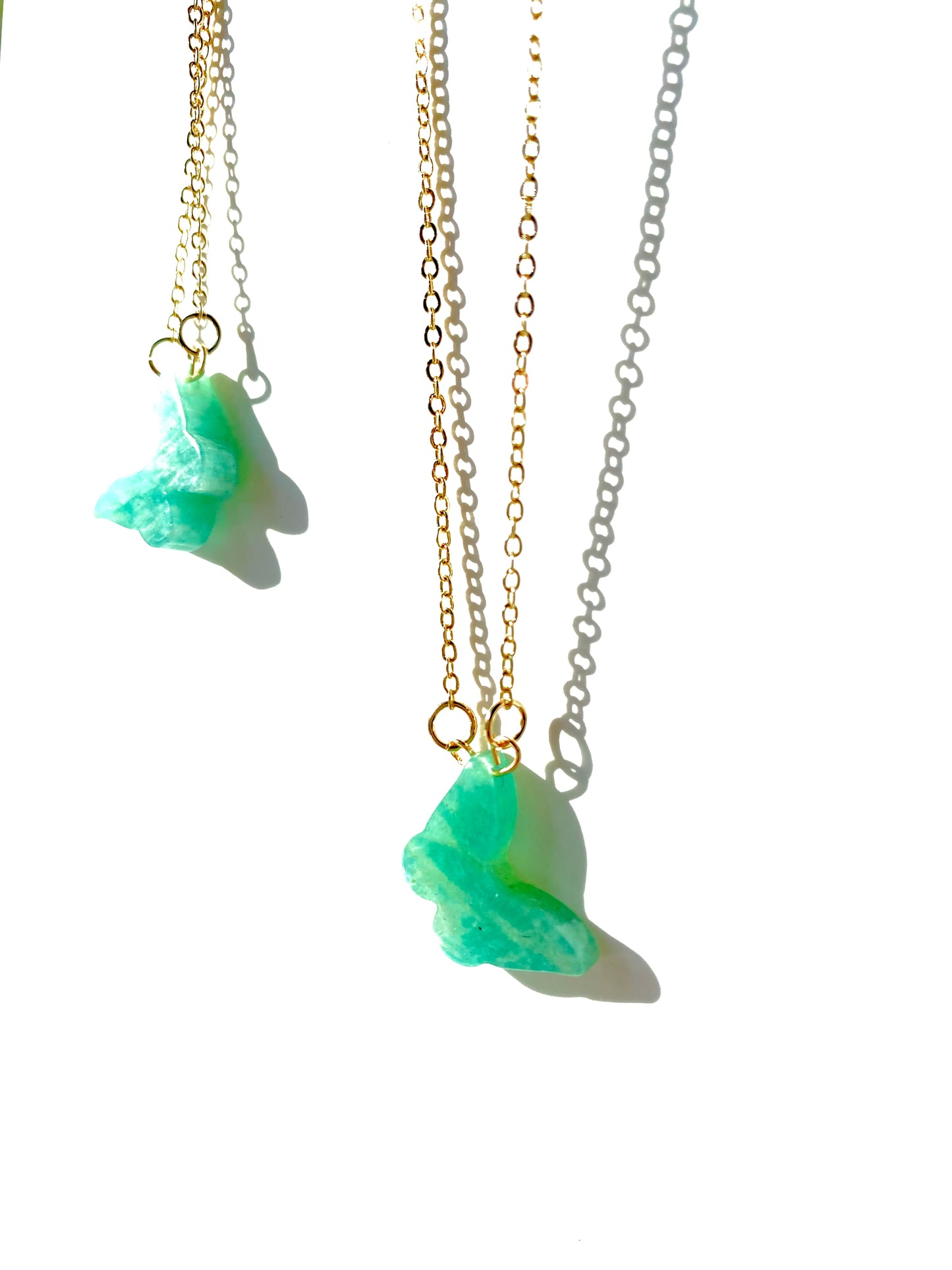 Dainty Amazonite Butterfly Necklace- Prosperity