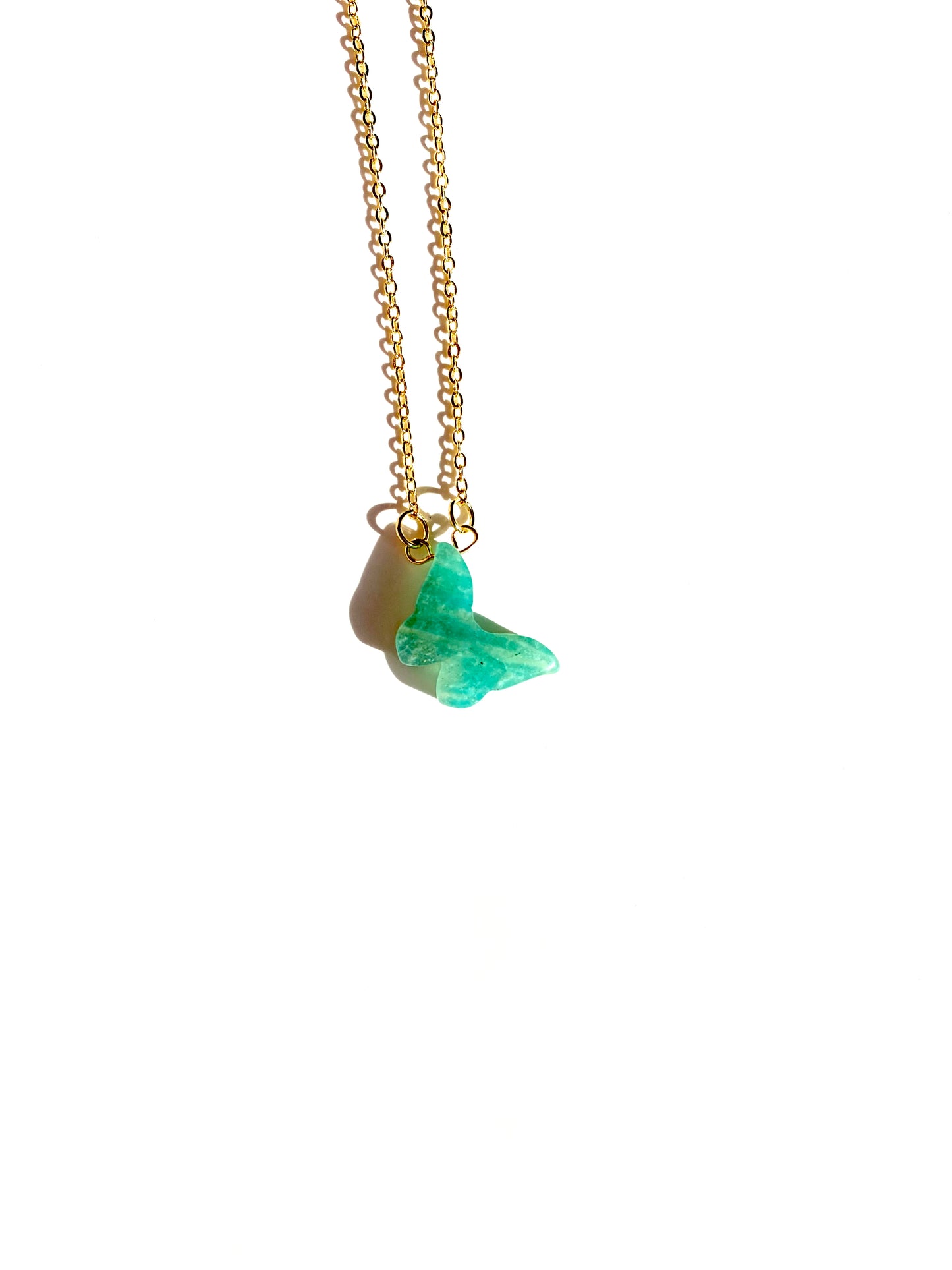 Dainty Amazonite Butterfly Necklace- Prosperity