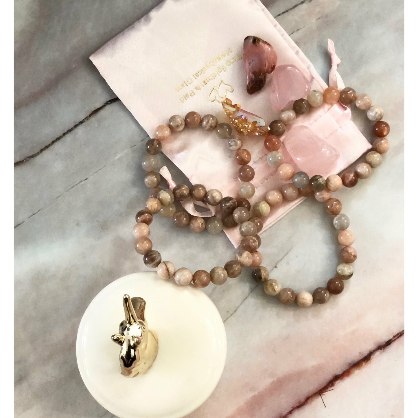 Peach Moonstone Bracelet ~ New Beginnings