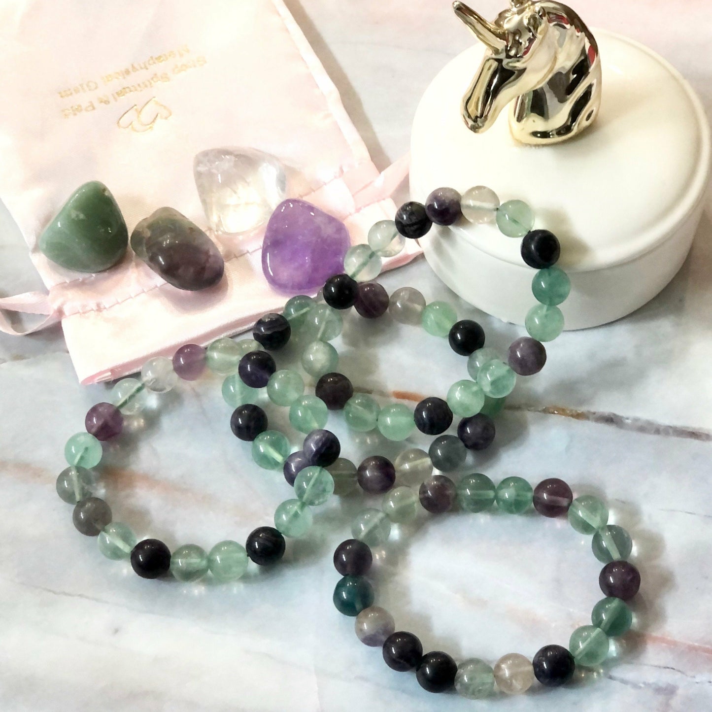 Rainbow Fluorite Bracelet ~ Positive Energy, Light, & Love