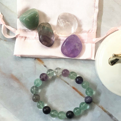 Rainbow Fluorite Bracelet ~ Positive Energy, Light, & Love