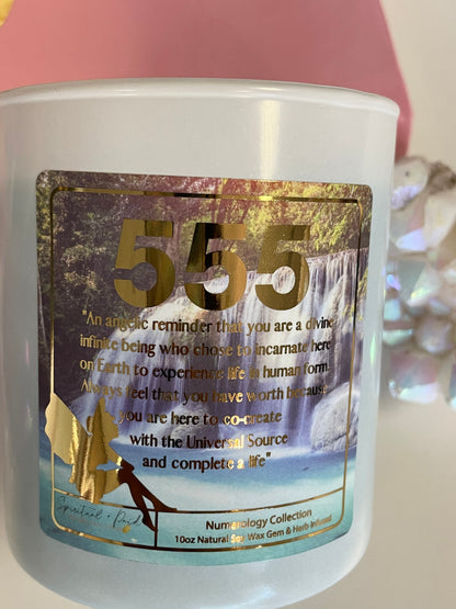 555 Angel Number Affirmation Candle