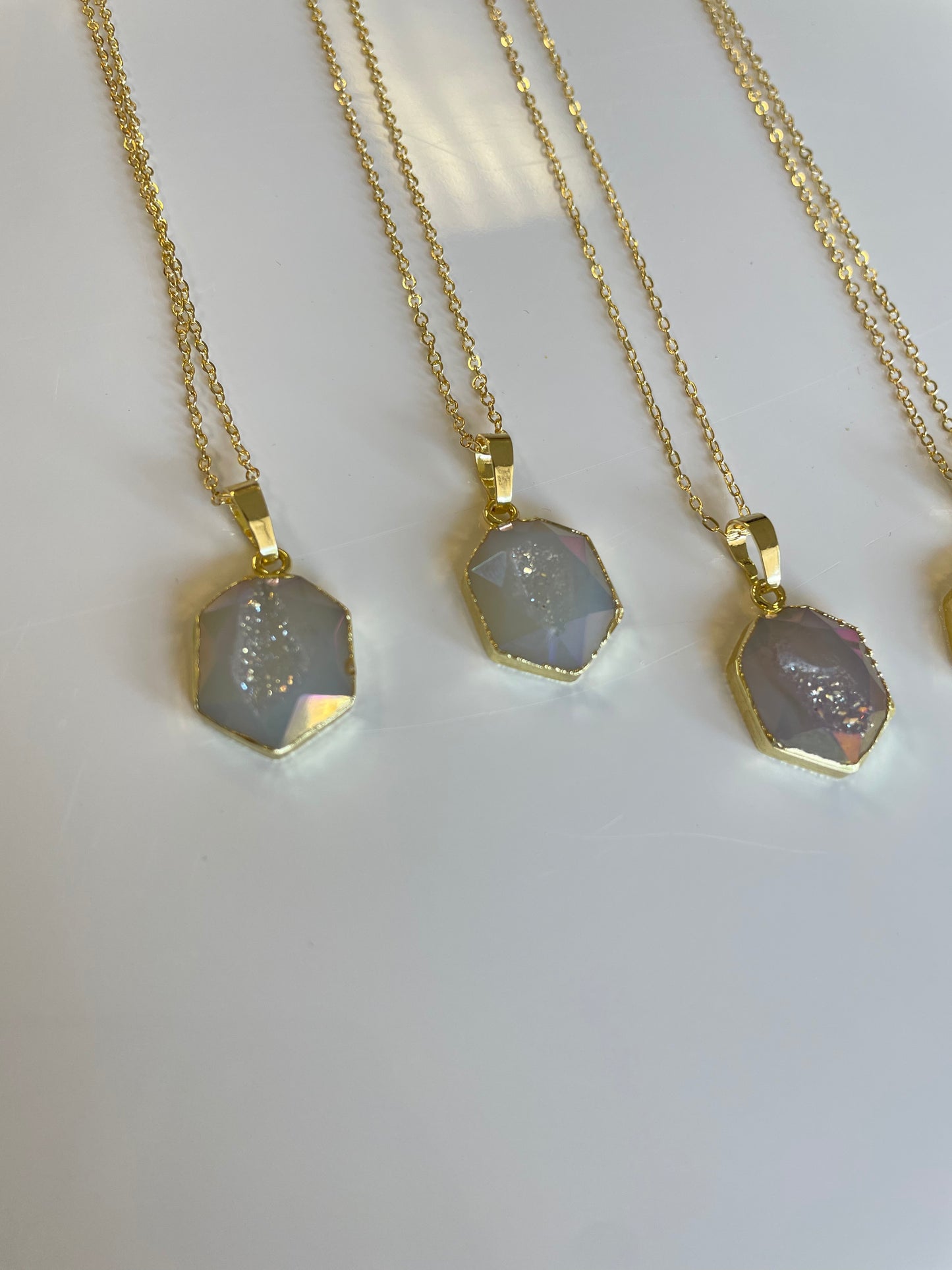 Druzy Aura Agate Necklace- Peace• Mental Clarity• Wisdom